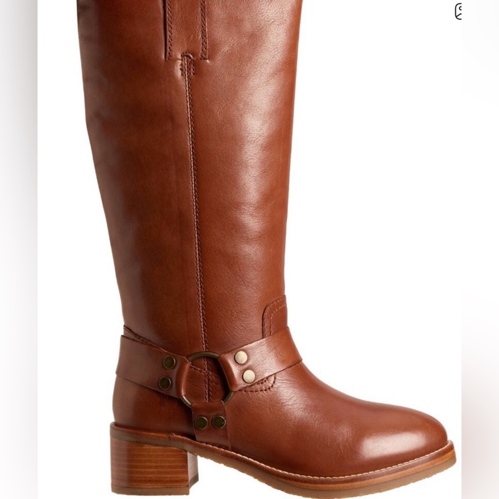 New Frye Camryn Tall Shaft Harness Boots Leather